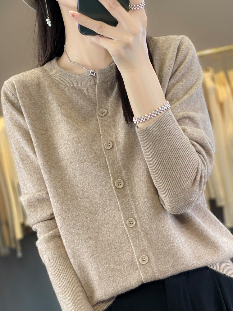 Women's 2026 Autumn Winter Knit Cardigan Sweater Loose Short Long Sleeve